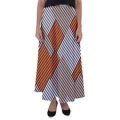 Abstract Pattern Line Art Design Decoration Flared Maxi Skirt by Ravend