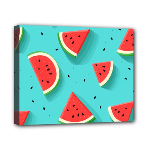 Watermelon Fruit Slice Canvas 10  X 8  (stretched) by Ravend