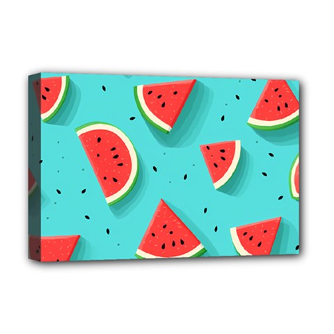 Watermelon Fruit Slice Deluxe Canvas 18  X 12  (stretched) by Ravend