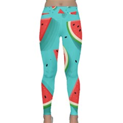 Watermelon Fruit Slice Classic Yoga Leggings by Ravend