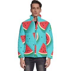 Watermelon Fruit Slice Men s Puffer Bubble Jacket Coat by Ravend