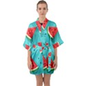 Watermelon Fruit Slice Half Sleeve Satin Kimono  View1