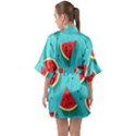 Watermelon Fruit Slice Half Sleeve Satin Kimono  View2