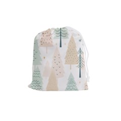 Trees Christmas Drawstring Pouch (Medium)