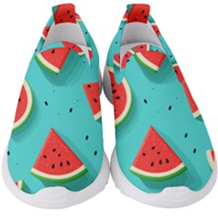 Watermelon Fruit Slice Kids  Slip On Sneakers by Ravend