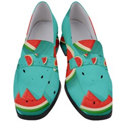 Watermelon Fruit Slice Women s Chunky Heel Loafers by Ravend