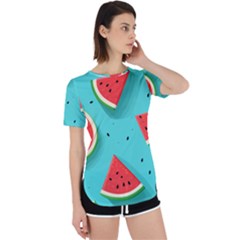 Watermelon Fruit Slice Perpetual Short Sleeve T-shirt by Ravend