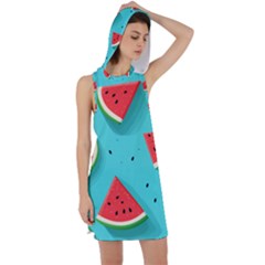 Watermelon Fruit Slice Racer Back Hoodie Dress by Ravend