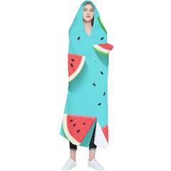 Watermelon Fruit Slice Wearable Blanket by Ravend