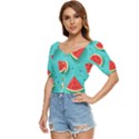 Watermelon Fruit Slice Button up blouse View2