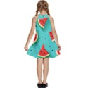 Watermelon Fruit Slice Kids  Halter Collar Waist Tie Chiffon Dress View4