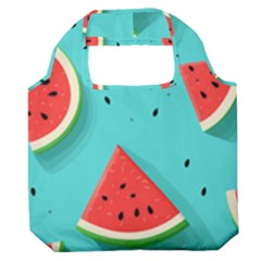 Watermelon Fruit Slice Premium Foldable Grocery Recycle Bag by Ravend