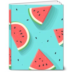 Watermelon Fruit Slice 8  X 10  Hardcover Notebook by Ravend