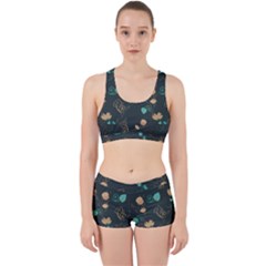 Flowers Leaves Pattern Seamless Work It Out Gym Set by Ravend