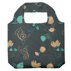 Flowers Leaves Pattern Seamless Premium Foldable Grocery Recycle Bag by Ravend