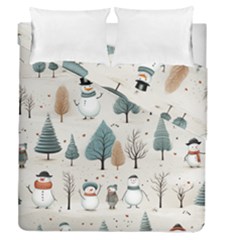 Snowman Snow Christmas Duvet Cover Double Side (queen Size)