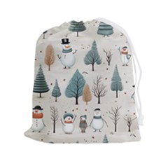 Snowman Snow Christmas Drawstring Pouch (2xl)