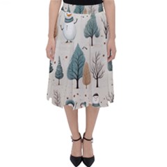 Snowman Snow Christmas Classic Midi Skirt by Ravend