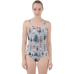 Snowman Snow Christmas Cut Out Top Tankini Set