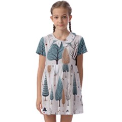 Snowman Snow Christmas Kids  Asymmetric Collar Dress by Ravend