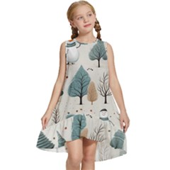 Snowman Snow Christmas Kids  Frill Swing Dress by Ravend