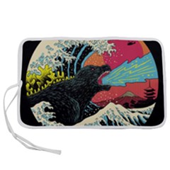 Retro Wave Kaiju Godzilla Japanese Pop Art Style Pen Storage Case (s) by Modalart