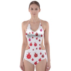 Beetle Animals Red Green Fly Cut-out One Piece Swimsuit by Amaryn4rt