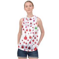 Beetle Animals Red Green Fly High Neck Satin Top by Amaryn4rt