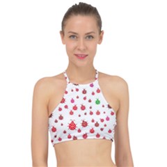 Beetle Animals Red Green Fly Halter Bikini Top by Amaryn4rt