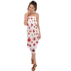 Beetle Animals Red Green Fly Waist Tie Cover Up Chiffon Dress