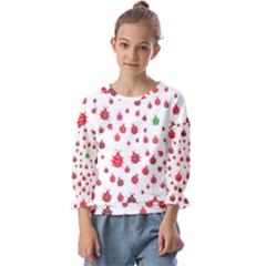 Beetle Animals Red Green Fly Kids  Cuff Sleeve Top