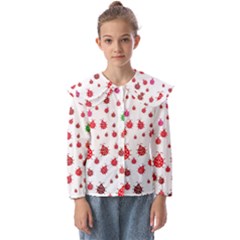 Beetle Animals Red Green Fly Kids  Peter Pan Collar Blouse by Amaryn4rt