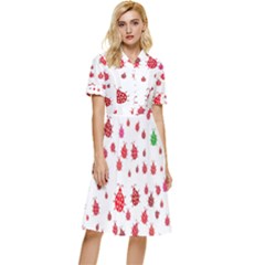 Beetle Animals Red Green Fly Button Top Knee Length Dress by Amaryn4rt