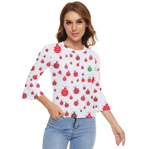 Beetle Animals Red Green Fly Bell Sleeve Top by Amaryn4rt