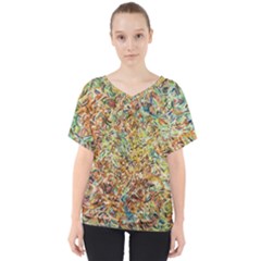 Art Modern Painting Acrylic Canvas V-neck Dolman Drape Top by Amaryn4rt