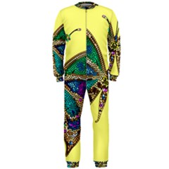 Butterfly Mosaic Yellow Colorful Onepiece Jumpsuit (men) by Amaryn4rt