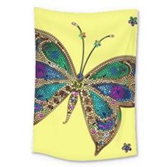 Butterfly Mosaic Yellow Colorful Large Tapestry by Amaryn4rt