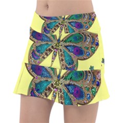 Butterfly Mosaic Yellow Colorful Classic Tennis Skirt by Amaryn4rt