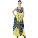 Butterfly Mosaic Yellow Colorful Empire Waist Velour Maxi Dress View1