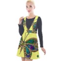 Butterfly Mosaic Yellow Colorful Plunge Pinafore Velour Dress View1