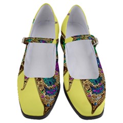 Butterfly Mosaic Yellow Colorful Women s Mary Jane Shoes by Amaryn4rt