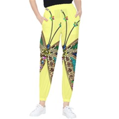 Butterfly Mosaic Yellow Colorful Women s Tapered Pants by Amaryn4rt