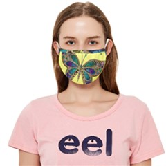 Butterfly Mosaic Yellow Colorful Cloth Face Mask (adult) by Amaryn4rt