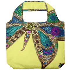 Butterfly Mosaic Yellow Colorful Foldable Grocery Recycle Bag by Amaryn4rt