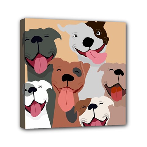 Dogs Pet Background Pack Terrier Mini Canvas 6  X 6  (stretched) by Ravend