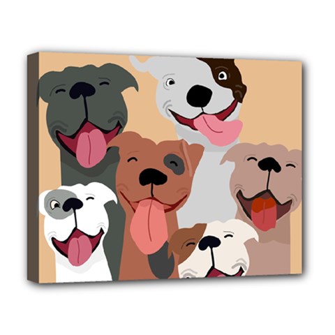 Dogs Pet Background Pack Terrier Deluxe Canvas 20  X 16  (stretched) by Ravend