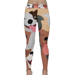 Dogs Pet Background Pack Terrier Classic Yoga Leggings by Ravend