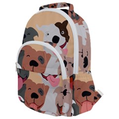 Dogs Pet Background Pack Terrier Rounded Multi Pocket Backpack by Ravend