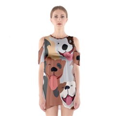 Dogs Pet Background Pack Terrier Shoulder Cutout One Piece Dress by Ravend