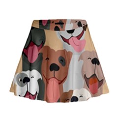 Dogs Pet Background Pack Terrier Mini Flare Skirt by Ravend